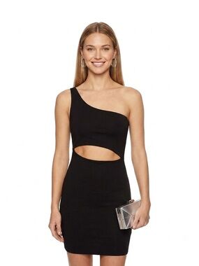 (New) Susana Monaco One Shoulder Cut Out Little Black Dress
